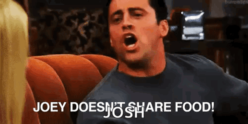 Friends Joey Tribbiani GIF. This 498 x 249 animated GIF is part of our joey doesnt share food collection. Related themes include food, hungry, joey…
