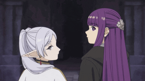 Frieren Beyond Journeys End Frieren Fern Walking Looking Back GIF