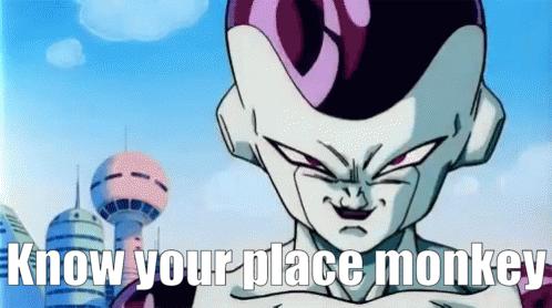 Frieza Freezer GIF. This 498 x 278 animated GIF is part of our know your place trash collection. Related themes include dragon ball, dragon ball z, laugh…