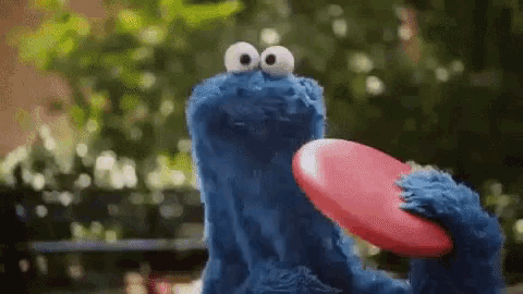 Frisbee Cookie Monster GIF