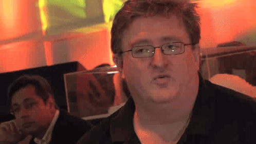 Gabe Newell Gaben GIF. This 498 x 281 animated GIF is part of our gabe newell collection. Related themes include question, question mark. Created by…