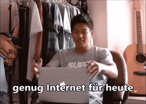 Genug Internet Für Heute Enough Internet For Today GIF. This 498 x 355 animated GIF is part of our suficiente internet por hoy collection. Created by…