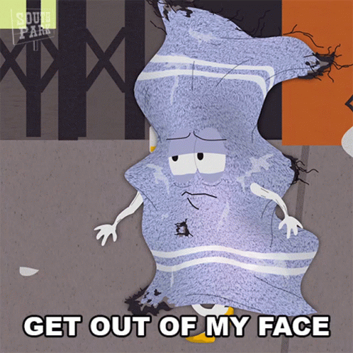 Get Out Of My Face Towelie GIF. This 498 x 498 animated GIF is part of our towelie collection. Created by southpark. View the original animation, share it…