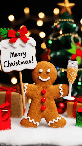 Gingerbread Man Merry Christmas GIF