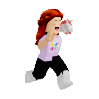 Girl Running Wind Hair Sticker