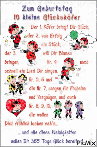 Glückskäfer Zum Geburtstag 10 Kleine Glückskäfer GIF