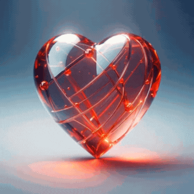Glass Red Heart Fire GIF