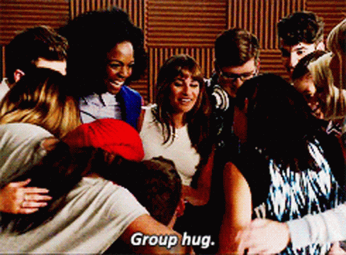 Glee Group Hug GIF