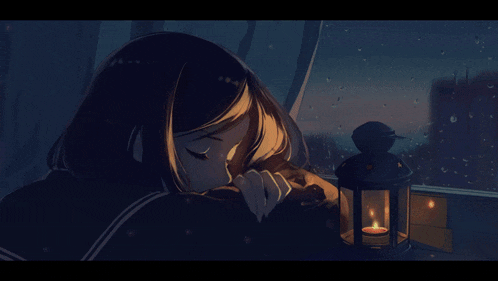 Glitch Anime Girl Sleeping Cozy GIF