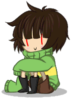 Glitchy Chara Scary Sticker