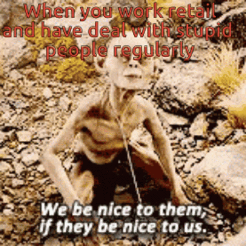 Gollum Retail GIF. This 498 x 498 animated GIF is part of our stupid is as stupid does collection. Related themes include nice. Created by Spiderbat36. View…