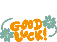 Good Luck Green Clover Leaf Around Good Luck In Yellow Bubble Letters Sticker