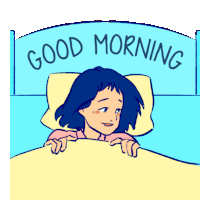 Good Morning A Girl And A Dog Sticker