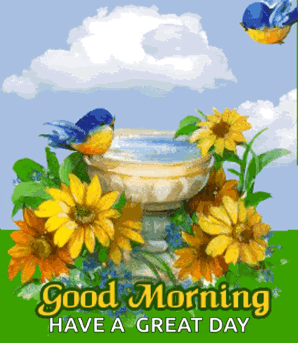 Good Morning Bird GIF. This 433 x 498 animated GIF is part of our guten morgen und schonen tag collection. Related themes include bird, flower, good…