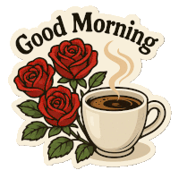 Good Morning Coffee Sticker