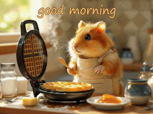 Good Morning Hamster GIF