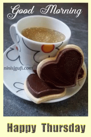 Good Morning Happy Thursday GIF. This 320 x 480 animated GIF is part of our guten morgen donnerstag collection. Related themes include coffee, good morning…