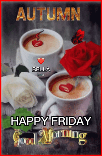 Good Morning Happyfriday GIF. This 325 x 498 animated GIF is part of our guten morgen freitag collection. Related themes include autumn, butterfly, coffee…
