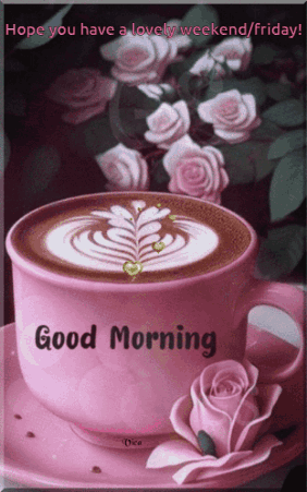 Good Morning Images Pink Coffie Good Morning GIF