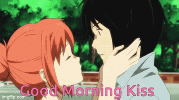 Good Morning Kiss Anime Gif GIF