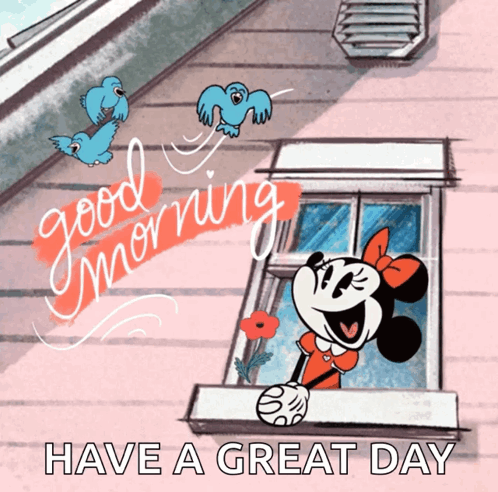 Good Morning Minnie Mouse GIF. This 498 x 492 animated GIF is part of our guten morgen und schonen tag collection. Related themes include good morning, have…