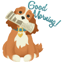 Good Morning Wagging Tail Sticker