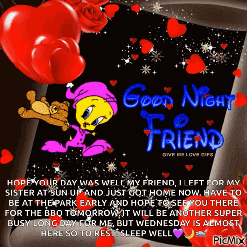 Good Night Friend Tweety Bird GIF