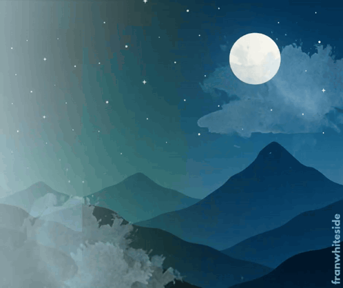 Good Night Mountain Clouds GIF