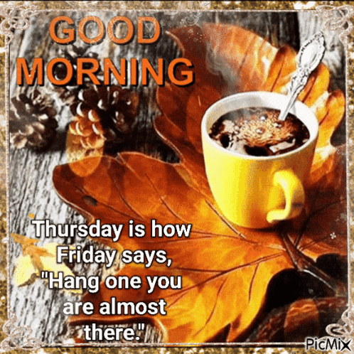 Good Thursday Morning GIF. This 498 x 498 animated GIF is part of our guten morgen donnerstag collection. Created by sobronxjourno. View the original…
