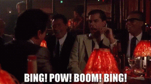 Goodfellas Bing GIF. This 498 x 278 animated GIF is part of our joe pesci casino collection. Related themes include boom, goodfellas, laugh. Created by…