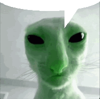 Green-cat-thinking Sticker