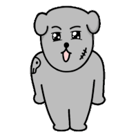 Grey Dog Sticker