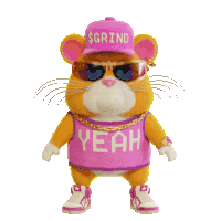 Grind Coin Grind Hamster Sticker