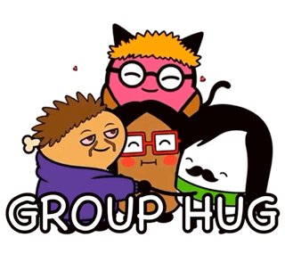 Group Hugs Love You Guys GIF