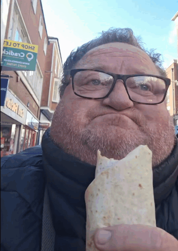 Guy Eating Burrito Guy With Glasses Eating Taco Bell GIF