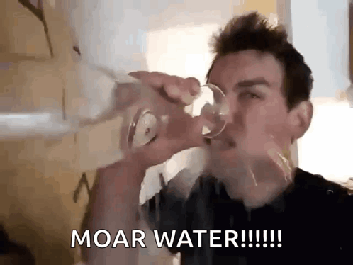 Guy In Black Shirt Thirsty GIF