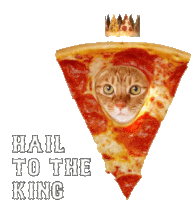 Hail To The King Pizza Cat Sticker