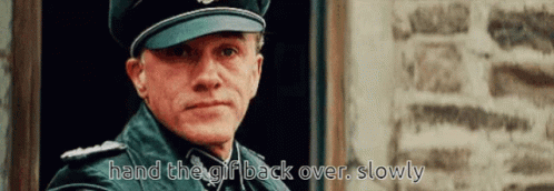 Hans Landa Inglorious Basterds GIF. This 498 x 172 animated GIF is part of our hans landa collection. Related themes include gif. Created by yourmomdotcom1…
