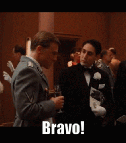 Hans Landa Landa Bravo GIF. This 440 x 498 animated GIF is part of our hans landa collection. Related themes include bravo. Created by MaroSucharo. View the…