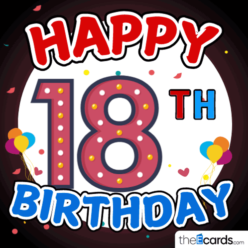 Happy 18th Birthday Theecards GIF