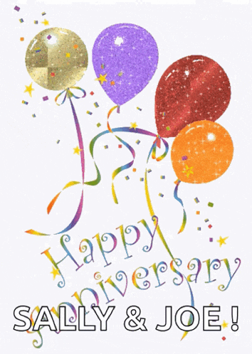 Happy Anniversary Balloons GIF