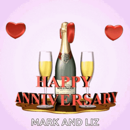 Happy Anniversary Champagne GIF