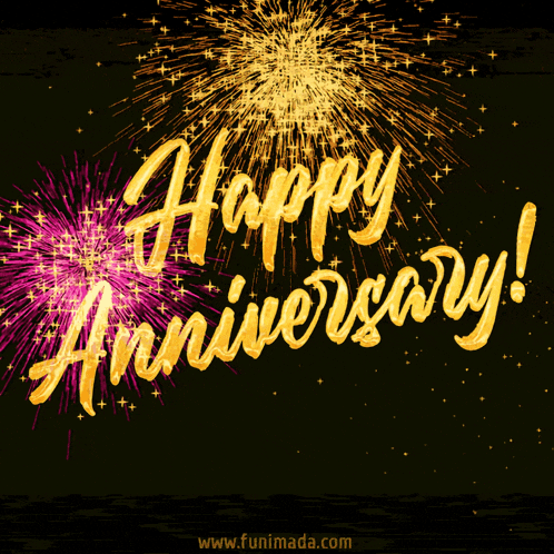 Happy Anniversary Fireworks GIF