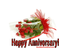 Happy Anniversary Flowers Sticker