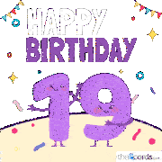Happy Birthday 19 19th Birthday Sticker