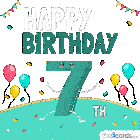 Happy Birthday 7th Happy 7th Birthday Sticker