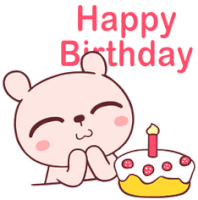 Happy Birthday Birthday Bear Sticker
