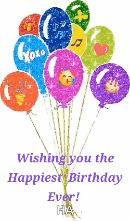 Happy Birthday Birthday Wishes GIF. This 270 x 456 animated GIF is part of our happy birthday with balloons collection. Related themes include balloons…