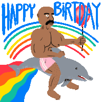 Happy Birthday Dolphin Sticker