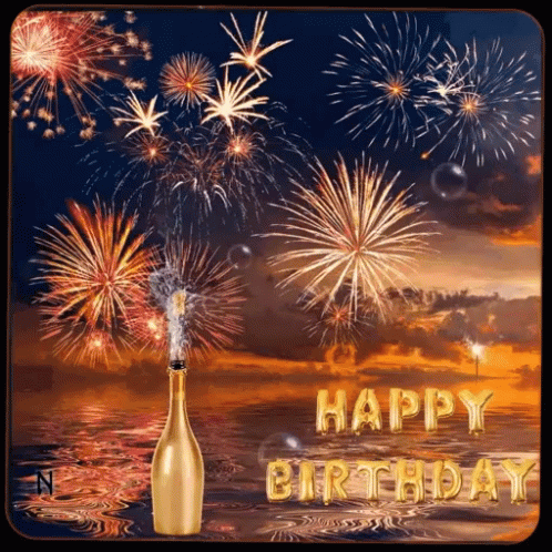 Happy Birthday Fireworks GIF